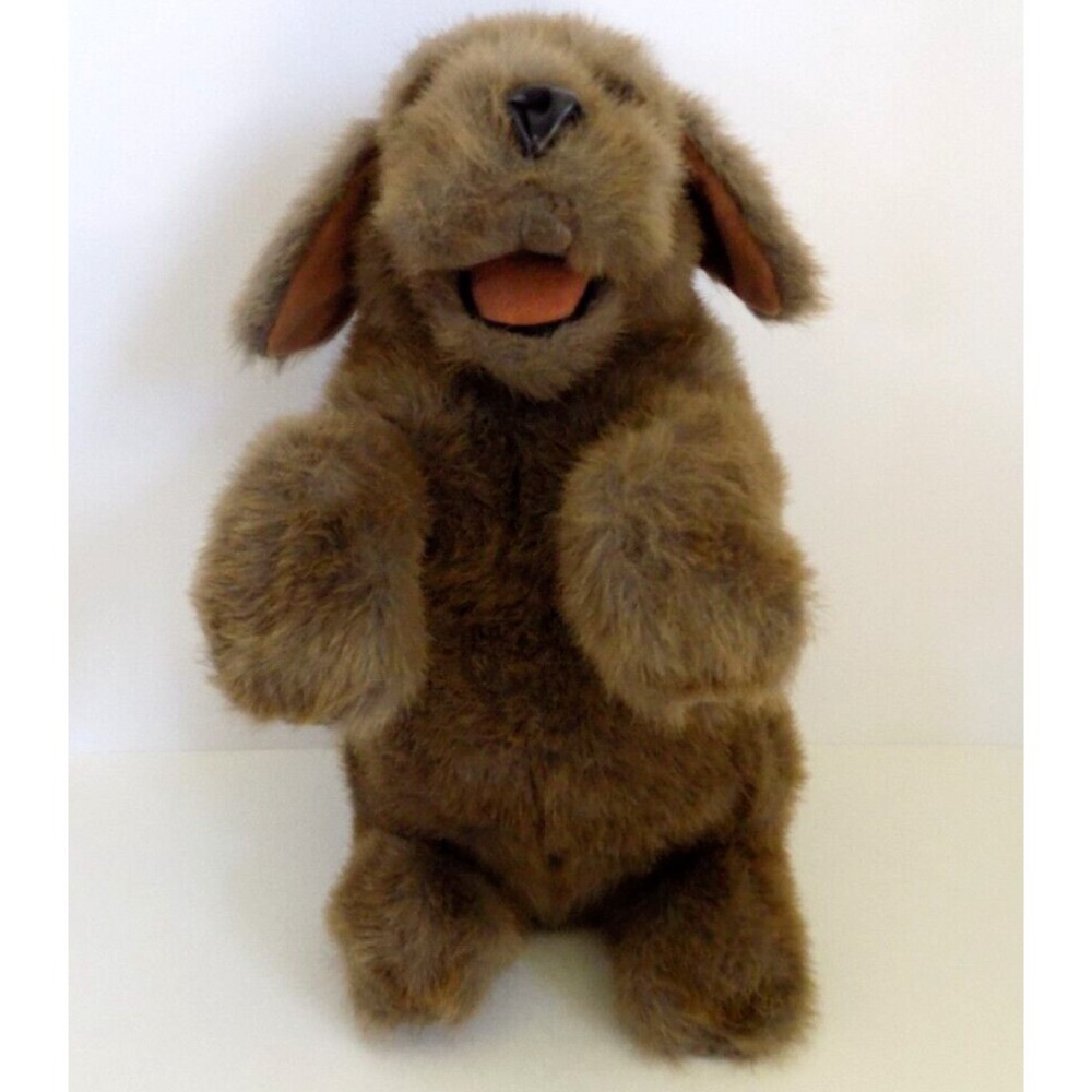 Folkmanis Folktails Sitting Brown Puppy Dog Puppet Stuffed Plush Toy Korea